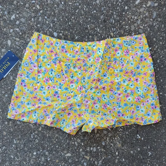 Polo Ralph Lauren Spring Yellow Flower Shorts Girls 14 - Picture 5 of 6